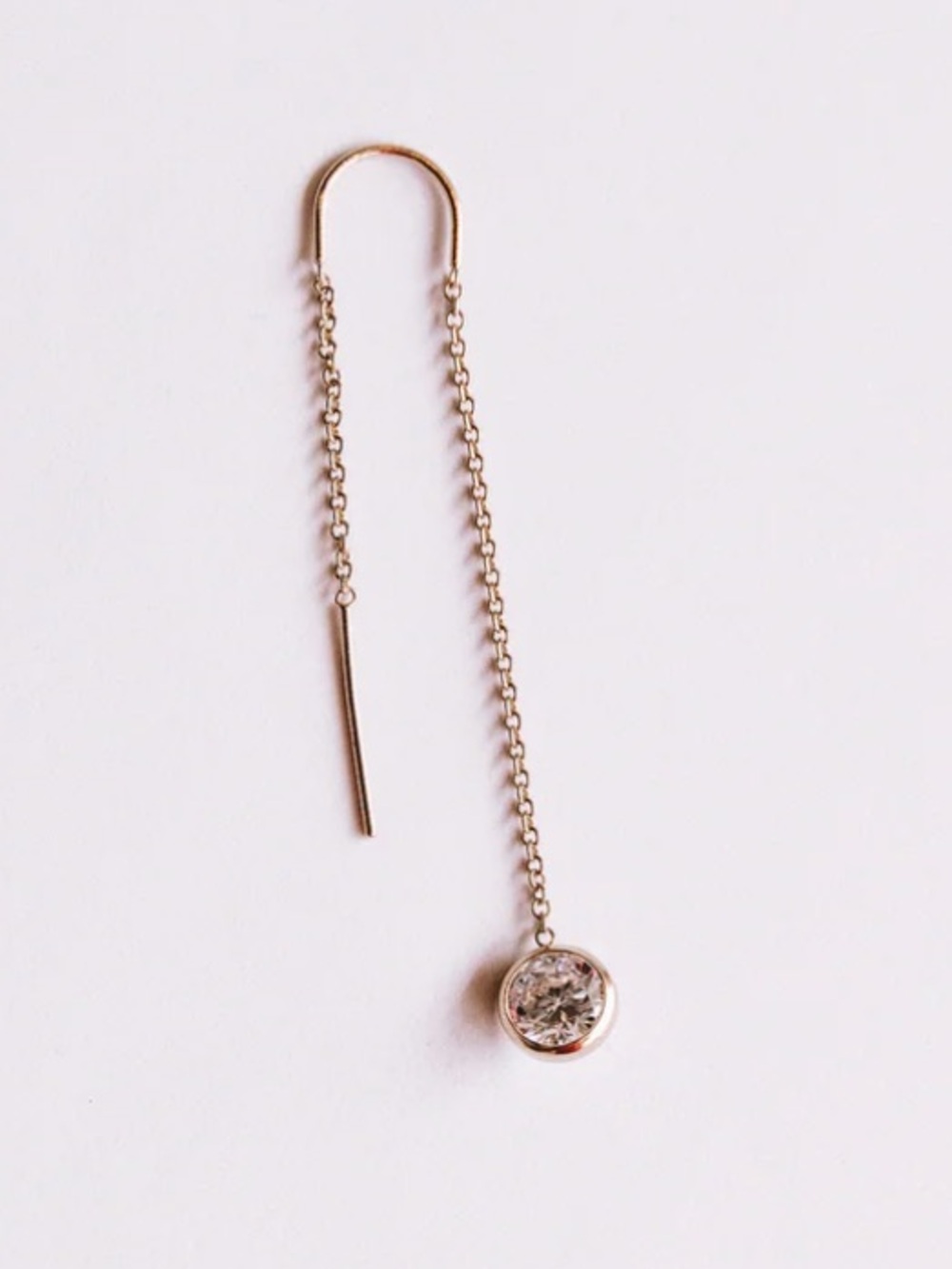 Gold Threader Earring with CZ